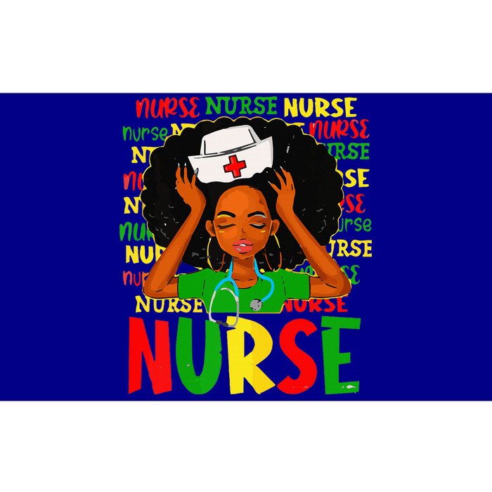 Black Women Nurse Afro Retro Juneteenth Black Month History Bumper Sticker