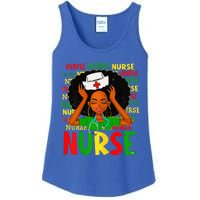 Black Women Nurse Afro Retro Juneteenth Black Month History Ladies Essential Tank