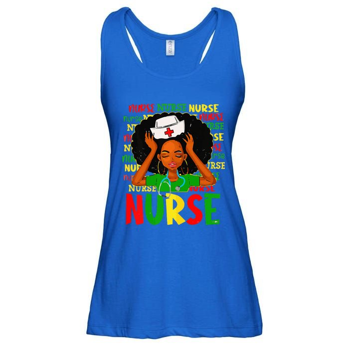 Black Women Nurse Afro Retro Juneteenth Black Month History Ladies Essential Flowy Tank