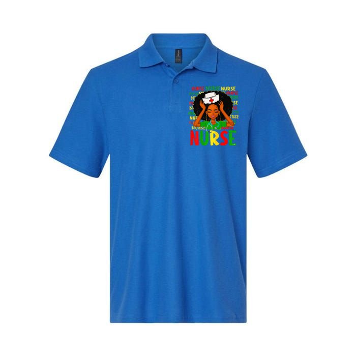 Black Women Nurse Afro Retro Juneteenth Black Month History Softstyle Adult Sport Polo