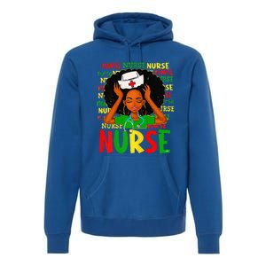 Black Women Nurse Afro Retro Juneteenth Black Month History Premium Hoodie