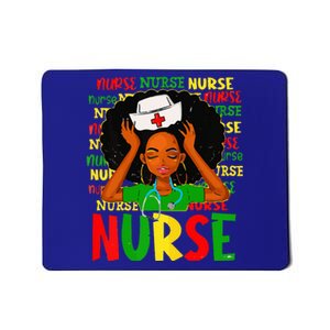 Black Women Nurse Afro Retro Juneteenth Black Month History Mousepad