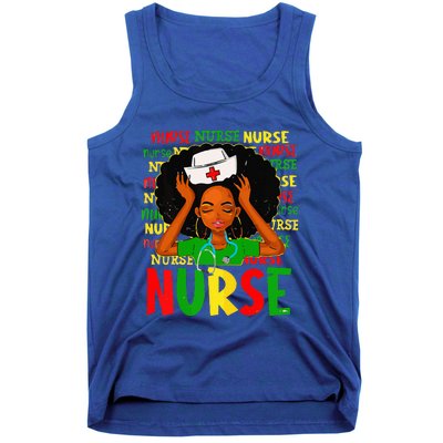 Black Women Nurse Afro Retro Juneteenth Black Month History Tank Top