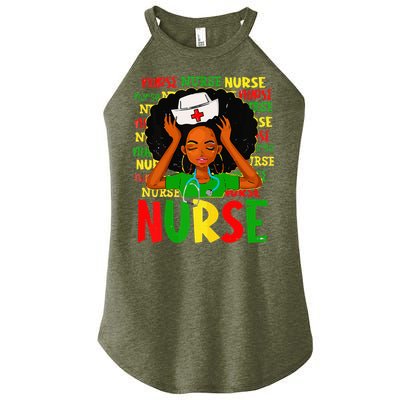 Black Women Nurse Afro Retro Juneteenth Black Month History Women's Perfect Tri Rocker Tank