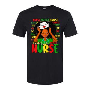 Black Women Nurse Afro Retro Juneteenth Black Month History Softstyle CVC T-Shirt