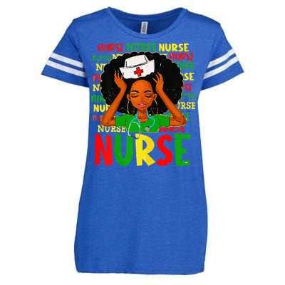 Black Women Nurse Afro Retro Juneteenth Black Month History Enza Ladies Jersey Football T-Shirt