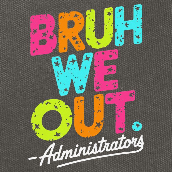 Bruh We Out Last Day Of School Teacher Humor Cotton Canvas Backpack