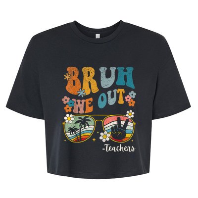 Bruh We Out Teachers Last Day Of School End Of School Year Bella+Canvas Jersey Crop Tee