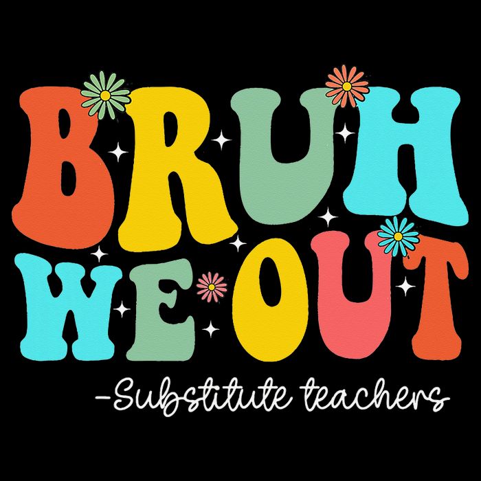 Bruh We Out Substitute Teachers Happy Last Day Of School Stripe Pom Pom Beanie