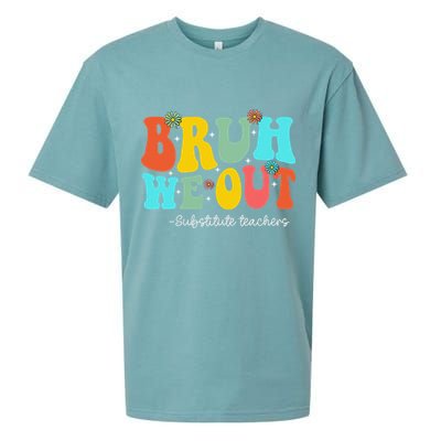 Bruh We Out Substitute Teachers Happy Last Day Of School Sueded Cloud Jersey T-Shirt