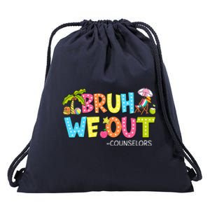 Bruh We Out Counselors Last Day Of School Drawstring Bag