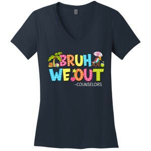 Bruh We Out Counselors Last Day Of School Women's V-Neck T-Shirt