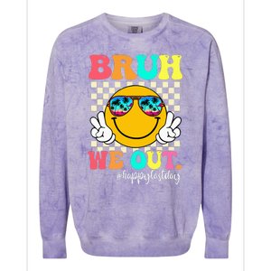 Bruh We Out Teachers Summer Last Day Of School Colorblast Crewneck Sweatshirt