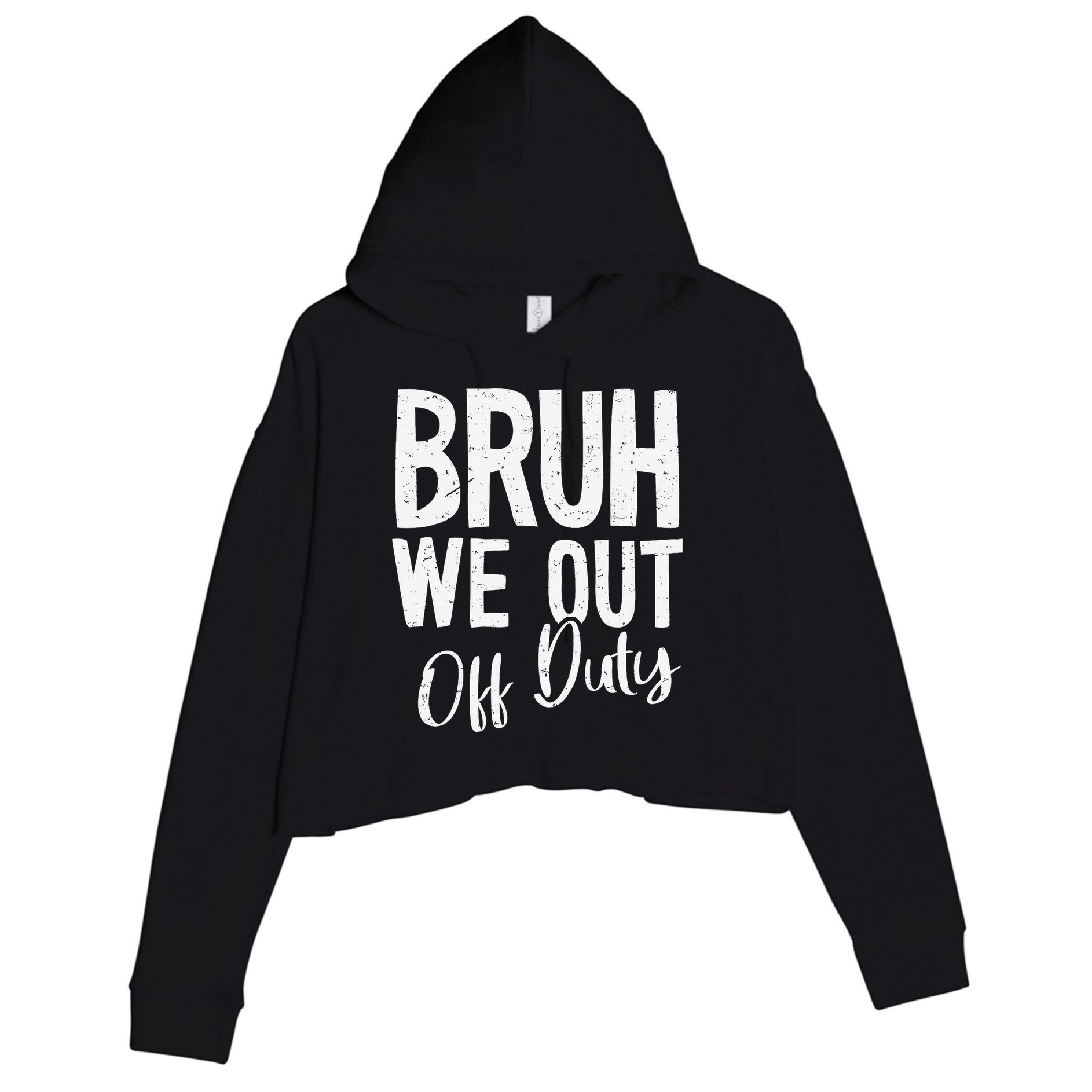 Bruh We Out Off Duty Last Day Of School 2025 Summer Break Crop Fleece Hoodie