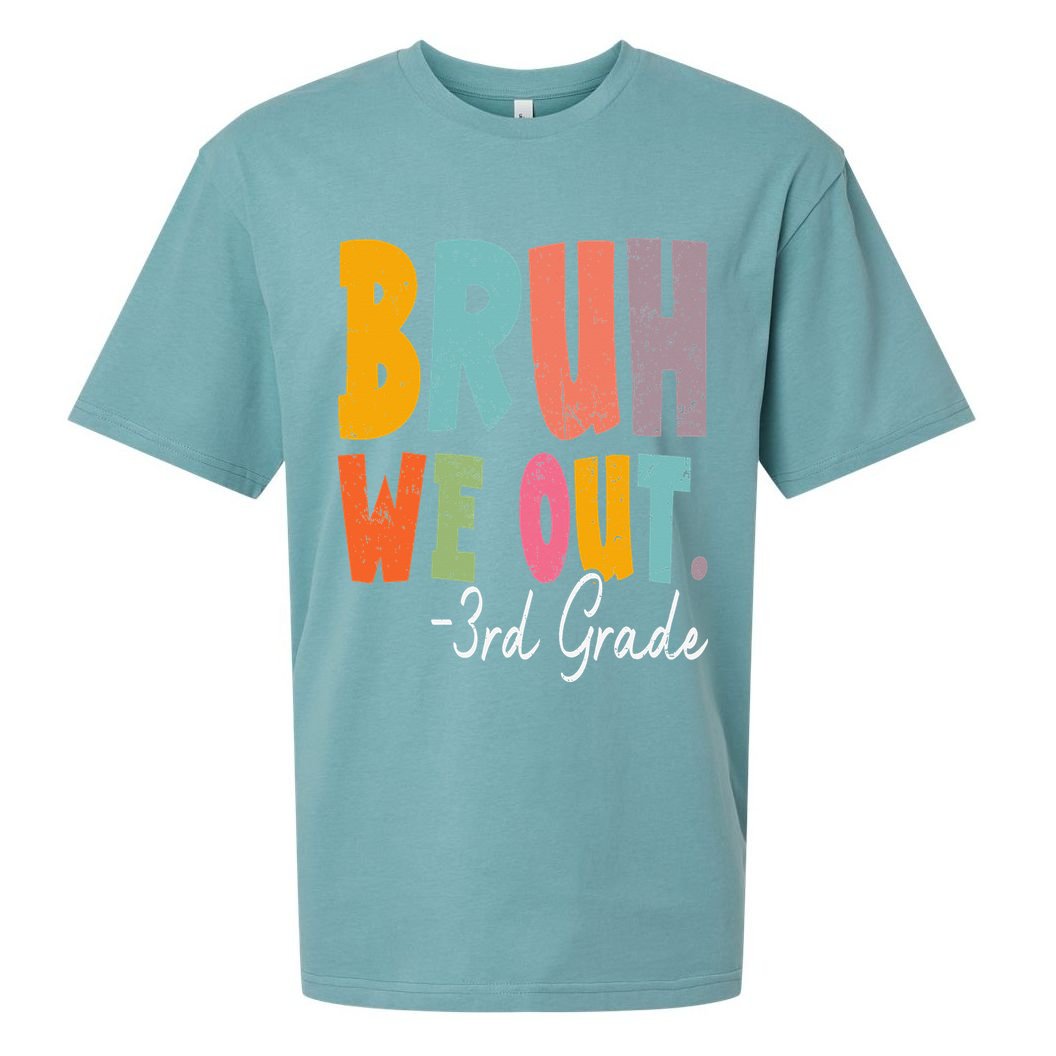 Bruh We Out 3rd Grade Last Day Of School Teacher Student Sueded Cloud Jersey T-Shirt