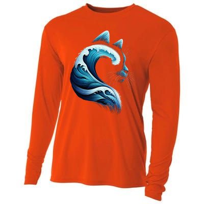 Blue Wave Of Cat Ladies Blue Cats Wave For Kamala Cooling Performance Long Sleeve Crew