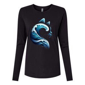 Blue Wave Of Cat Ladies Blue Cats Wave For Kamala Womens Cotton Relaxed Long Sleeve T-Shirt