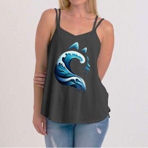 Blue Wave Of Cat Ladies Blue Cats Wave For Kamala Women's Strappy Tank