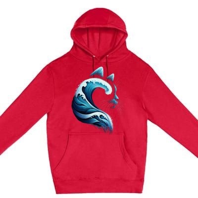 Blue Wave Of Cat Ladies Blue Cats Wave For Kamala Premium Pullover Hoodie