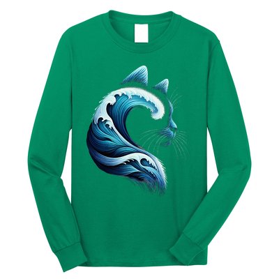 Blue Wave Of Cat Ladies Blue Cats Wave For Kamala Long Sleeve Shirt