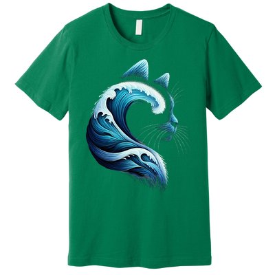 Blue Wave Of Cat Ladies Blue Cats Wave For Kamala Premium T-Shirt