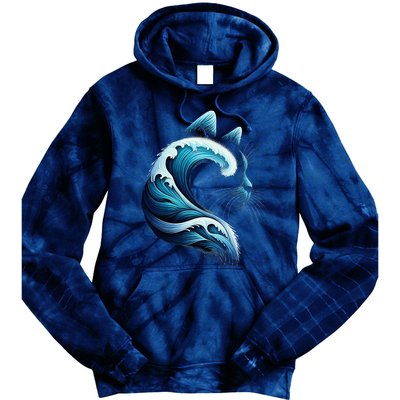 Blue Wave Of Cat Ladies Blue Cats Wave For Kamala Tie Dye Hoodie