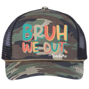 Bruh We Out Teachers Teacher Life Retro Rope Trucker Hat Cap