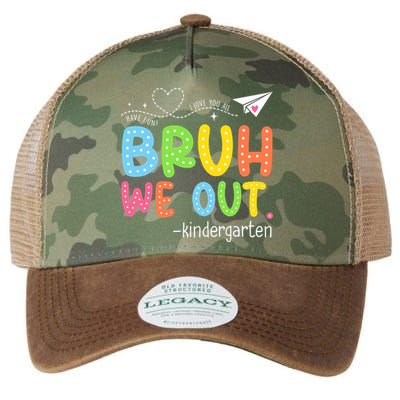 Bruh We Out Kindergarten End Of School Year Summer Break Legacy Tie Dye Trucker Hat