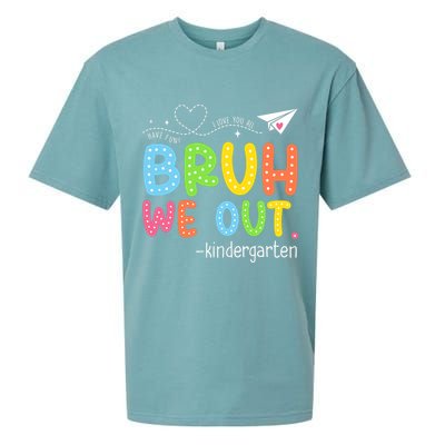 Bruh We Out Kindergarten End Of School Year Summer Break Sueded Cloud Jersey T-Shirt