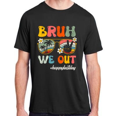 Bruh We Out Teachers Groovy Retro Happy Last Day Of School Adult ChromaSoft Performance T-Shirt