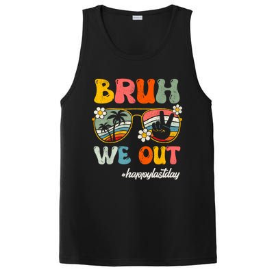 Bruh We Out Teachers Groovy Retro Happy Last Day Of School PosiCharge Competitor Tank