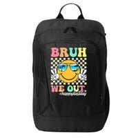 Bruh We Out Teachers Groovy Retro Happy Last Day Of School City Backpack