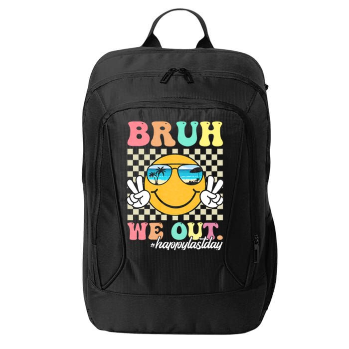 Bruh We Out Teachers Groovy Retro Happy Last Day Of School City Backpack