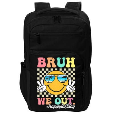 Bruh We Out Teachers Groovy Retro Happy Last Day Of School Impact Tech Backpack