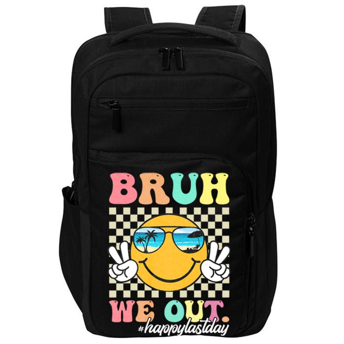 Bruh We Out Teachers Groovy Retro Happy Last Day Of School Impact Tech Backpack