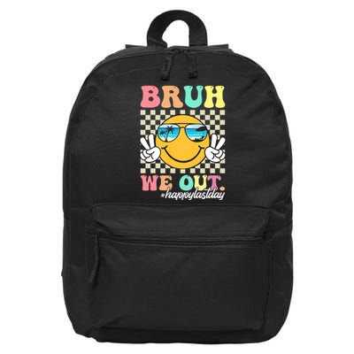 Bruh We Out Teachers Groovy Retro Happy Last Day Of School 16 in Basic Backpack