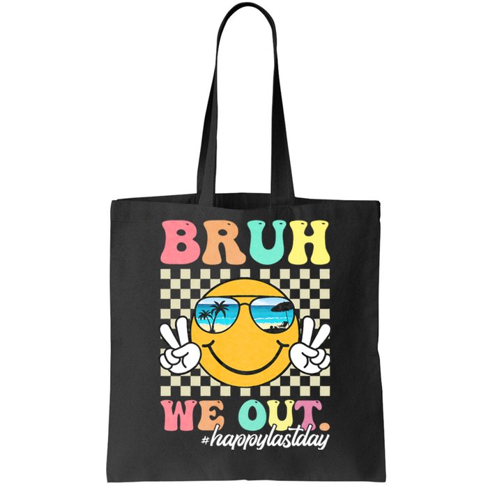 Bruh We Out Teachers Groovy Retro Happy Last Day Of School Tote Bag