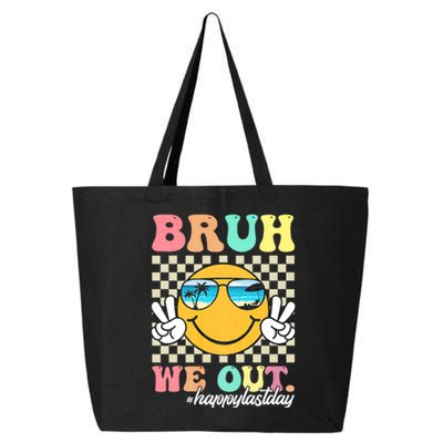 Bruh We Out Teachers Groovy Retro Happy Last Day Of School 25L Jumbo Tote