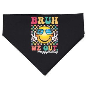 Bruh We Out Happy Last Day Of School Summer Teacher Student USA-Made Doggie Bandana