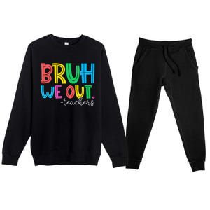 Bruh We Out Teachers Student Happy Last Day Of School Summer Premium Crewneck Sweatsuit Set