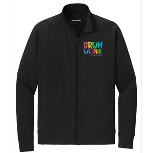 Bruh We Out Teachers Student Happy Last Day Of School Summer Stretch Full-Zip Cadet Jacket