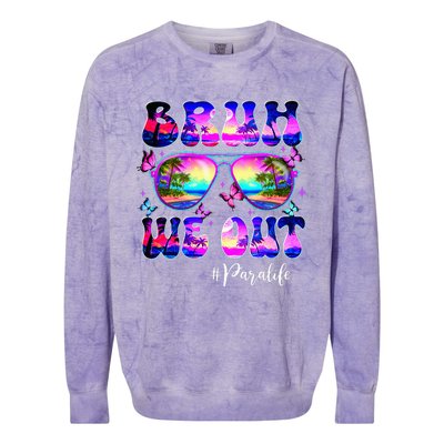 Bruh We Out Summer Para Life Sunglasses Tie Dye Colorblast Crewneck Sweatshirt