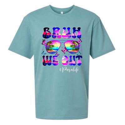 Bruh We Out Summer Para Life Sunglasses Tie Dye Sueded Cloud Jersey T-Shirt