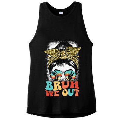 Bruh We Out Coquette Bow Happy Last Day Of School Summer Ladies PosiCharge Tri-Blend Wicking Tank