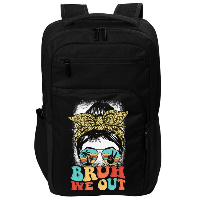 Bruh We Out Coquette Bow Happy Last Day Of School Summer Impact Tech Backpack