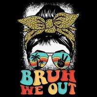 Bruh We Out Coquette Bow Happy Last Day Of School Summer Drawstring Bag