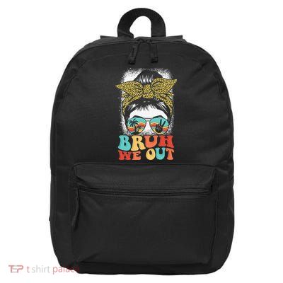 Bruh We Out Coquette Bow Happy Last Day Of School Summer 16 in Basic Backpack