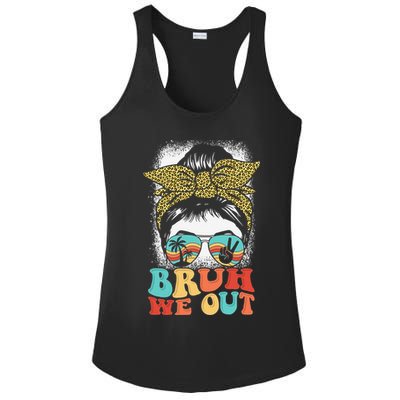 Bruh We Out Coquette Bow Happy Last Day Of School Summer Ladies PosiCharge Competitor Racerback Tank