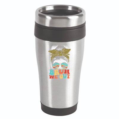 Bruh We Out Coquette Bow Happy Last Day Of School Summer 16oz Travel Tumbler