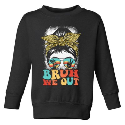 Bruh We Out Coquette Bow Happy Last Day Of School Summer Toddler Sweatshirt